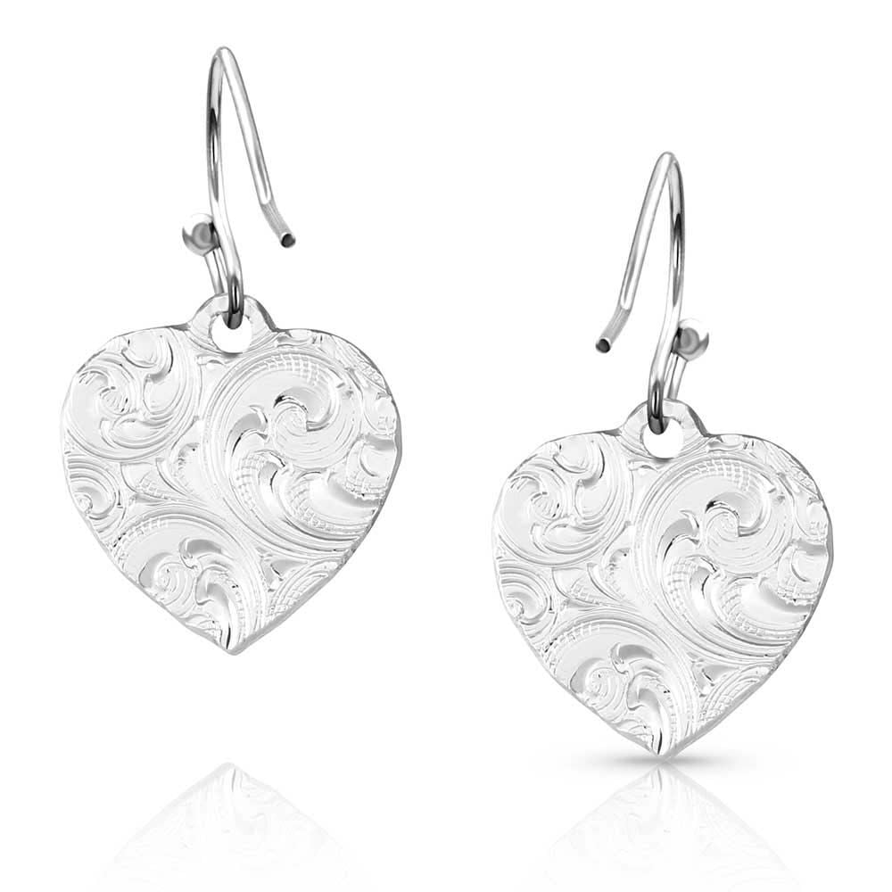 image of Chiseled Heart Earrings