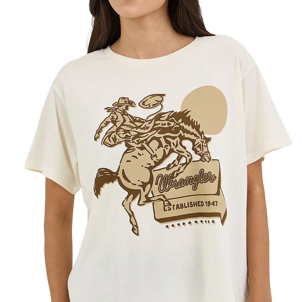 image of Women's Western Girlfriend Graphic Tee- Antique White