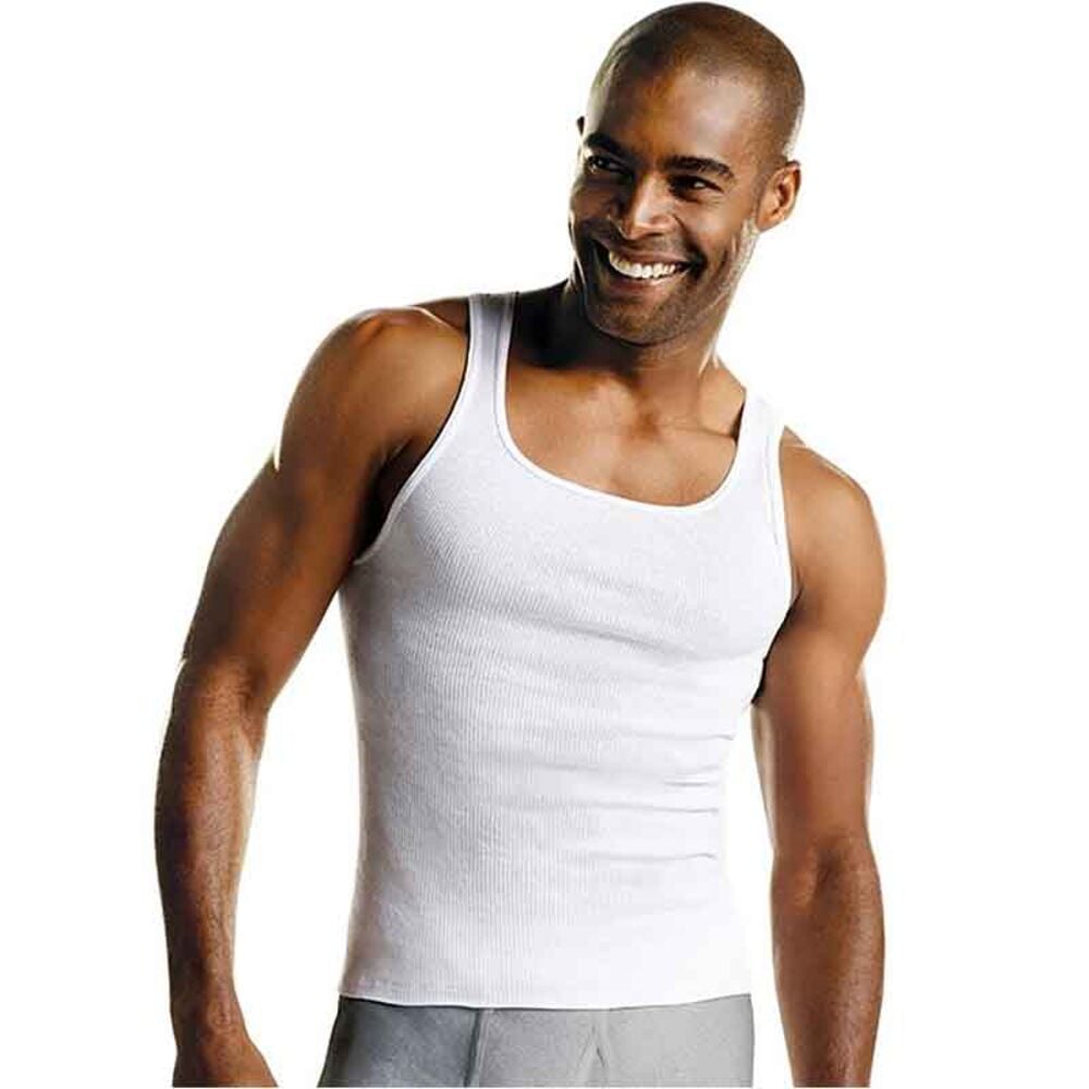 image of Men's FreshIQ ComfortSoft White Tank Undershirt