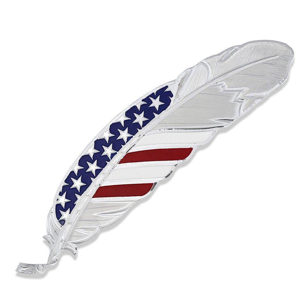 image of Stars & Stripes USA Flag Hat Feather