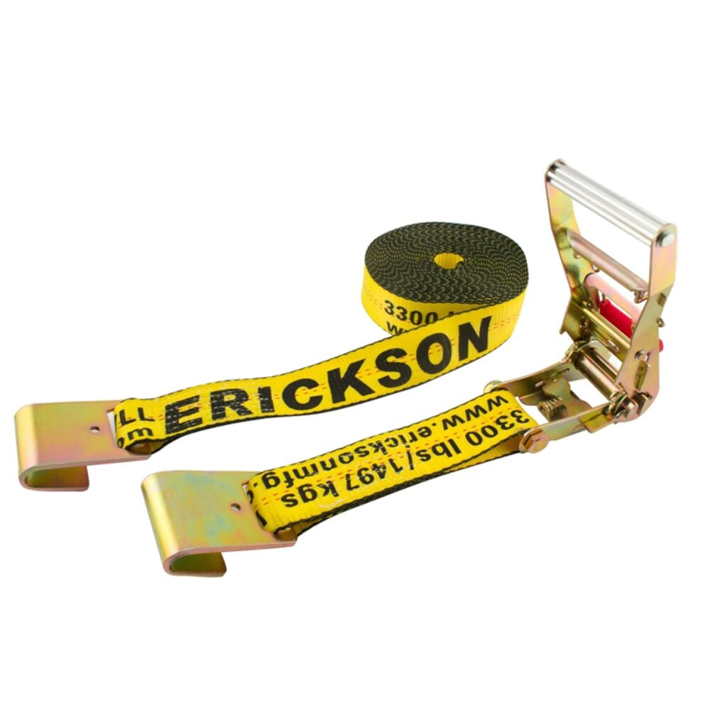 image of Ratchet Straps with Flat Hooks and Oversized Ratchet, 2-in x 30-ft, 10000-lb