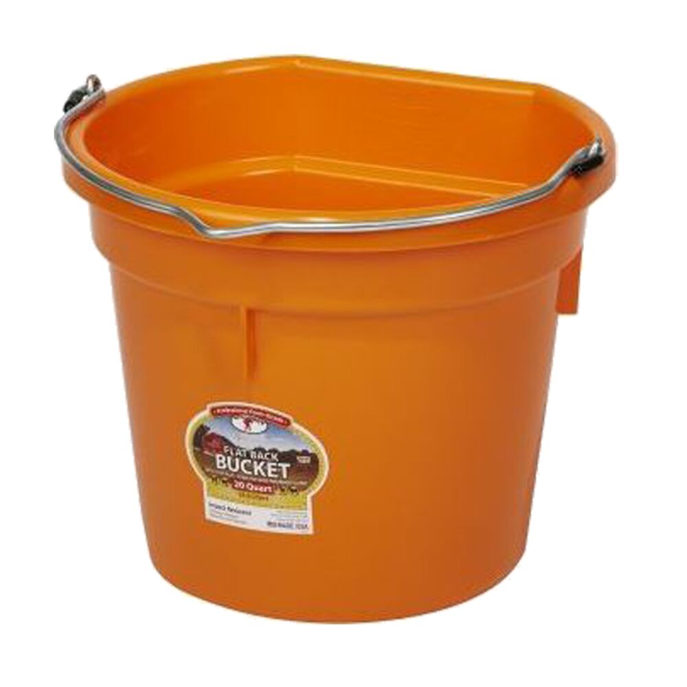 image of Little Giant Flat Back Bucket, Orange, 20 qt
