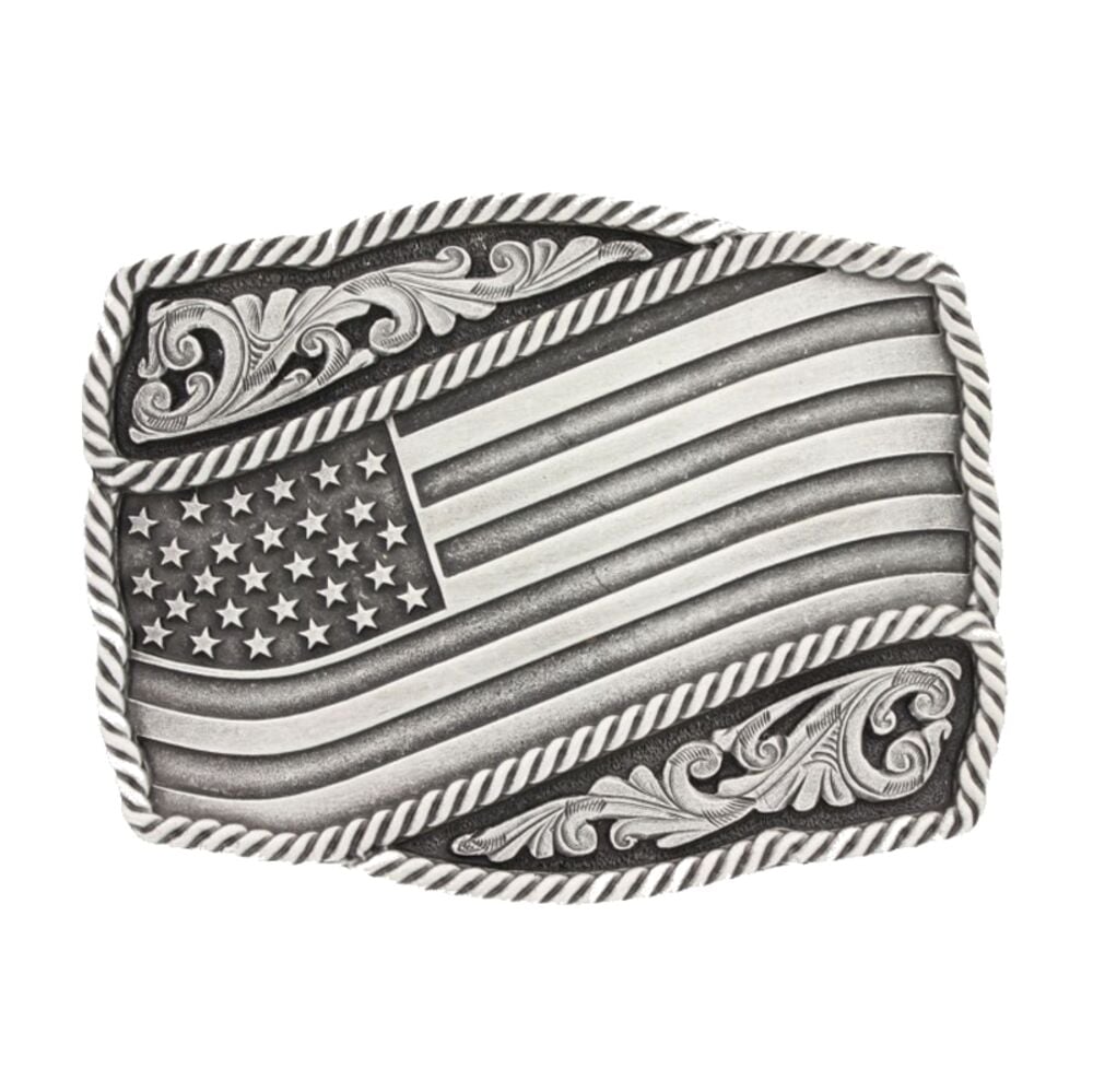 image of Classic Impressions Waving American Flag Attitude Buckle