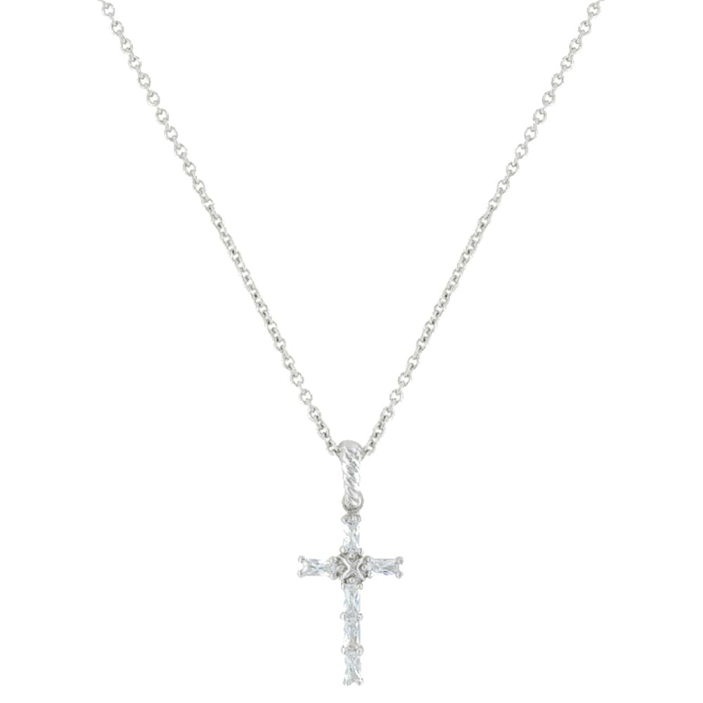 image of Acadian Cross Baguette Necklace