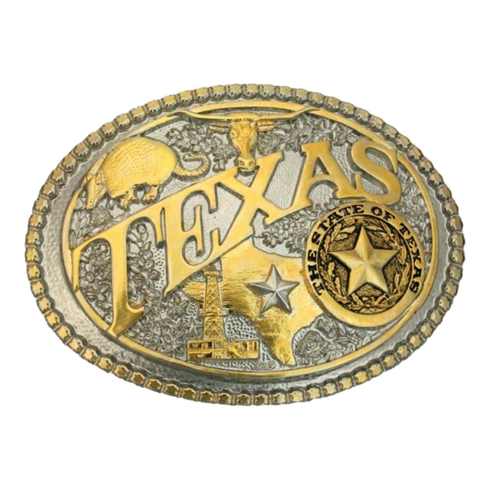 image of Two Tone Texas State Heritage Attitude Buckle