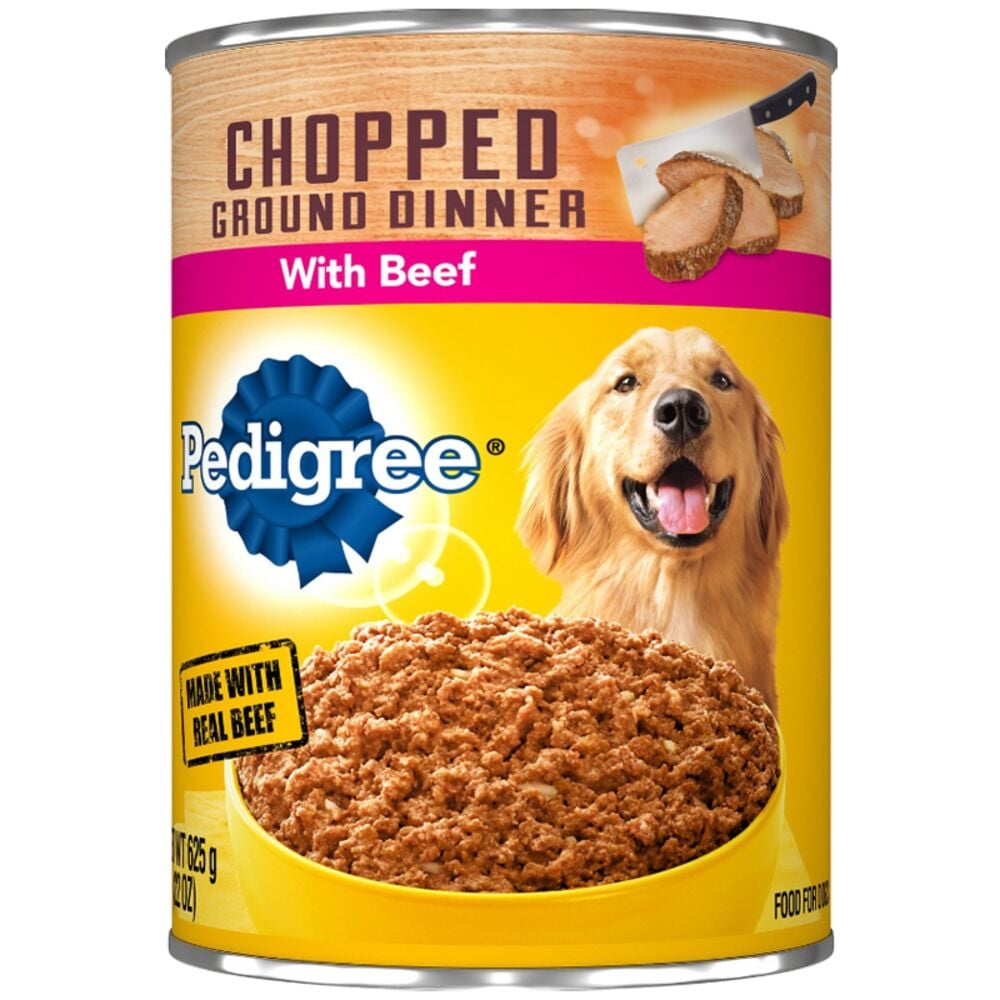 image of Chopped Ground Dinner Beef Dog Food, 22 oz