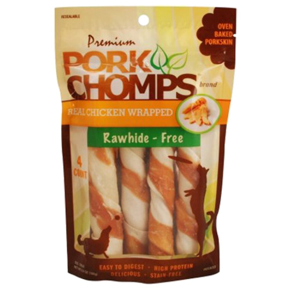 image of Scott Pet Products Pork Chomps Dog Treats, 4 count