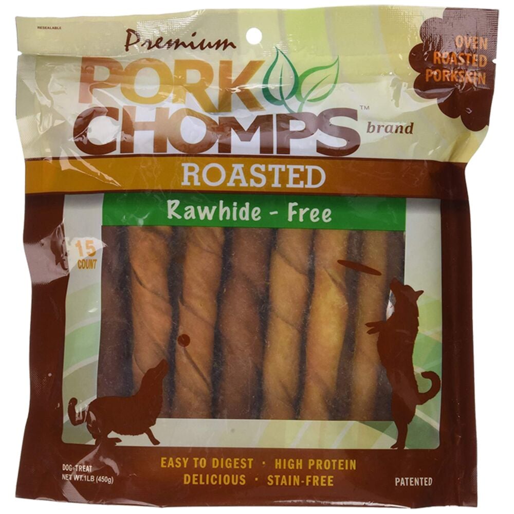 image of Scott Pet Products Pork Chomps Roasted Twistz, 15 count