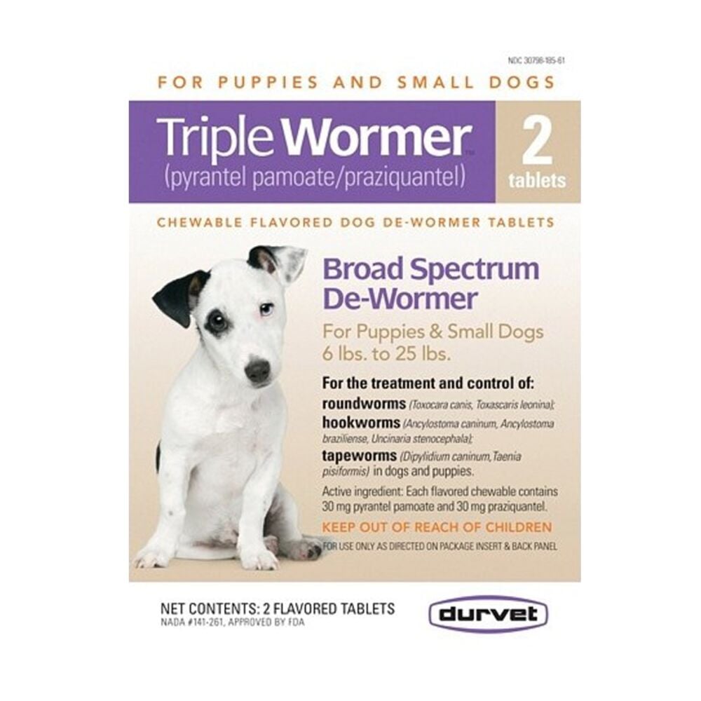 image of Triple Wormer for Puppies and Small Dogs, 2 doses