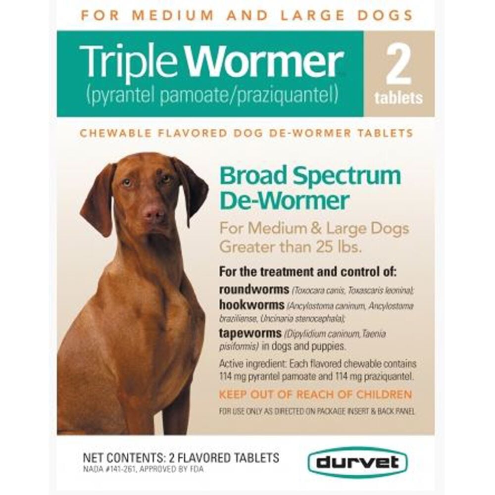 image of Triple Wormer for Medium and Large Dogs, 2 doses