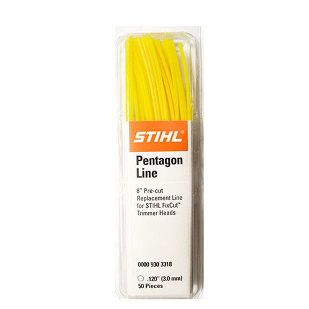 image of 0.120-in Yellow Precut Pentagon Trimmer Line, 50 Pieces