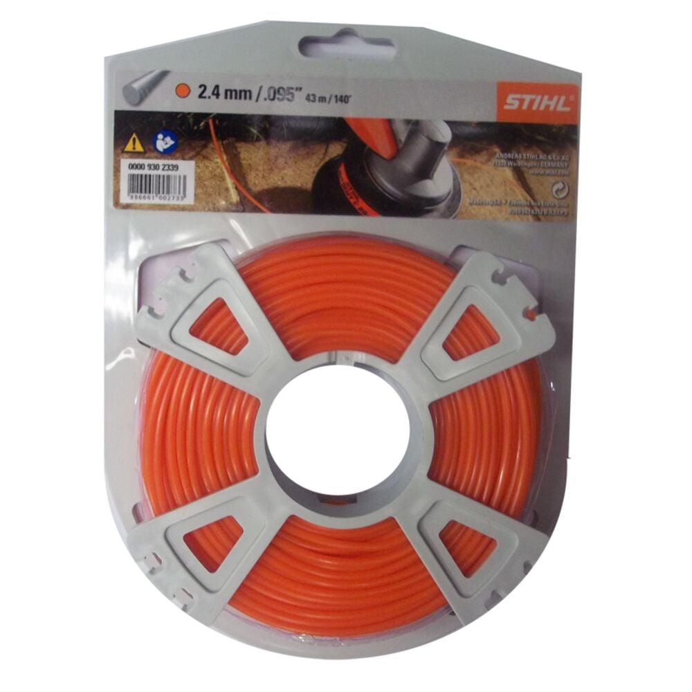 image of .095 Orange Pentagon Trimmer Line, 140-ft