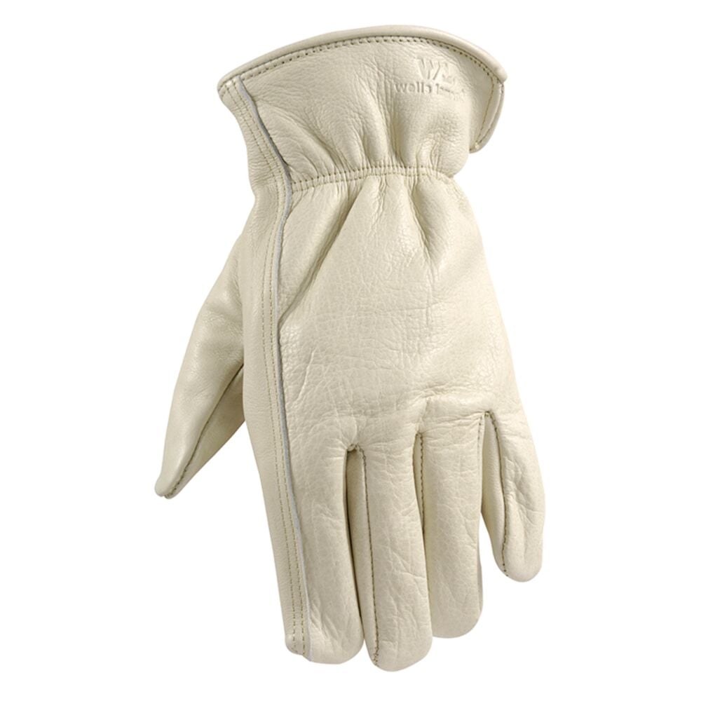 image of Leather Work Gloves with Reinforced Suede Palm Patch, Grain Cowhide