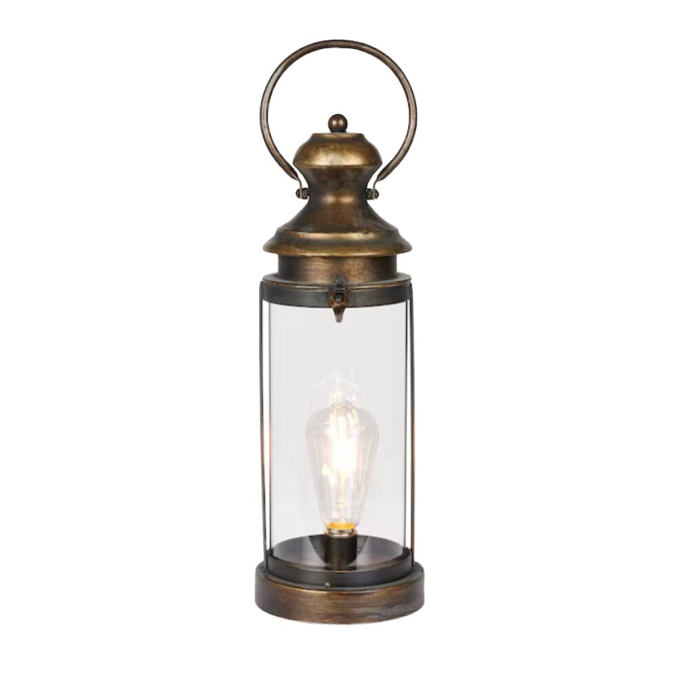 image of Gold Metal and Glass Lantern