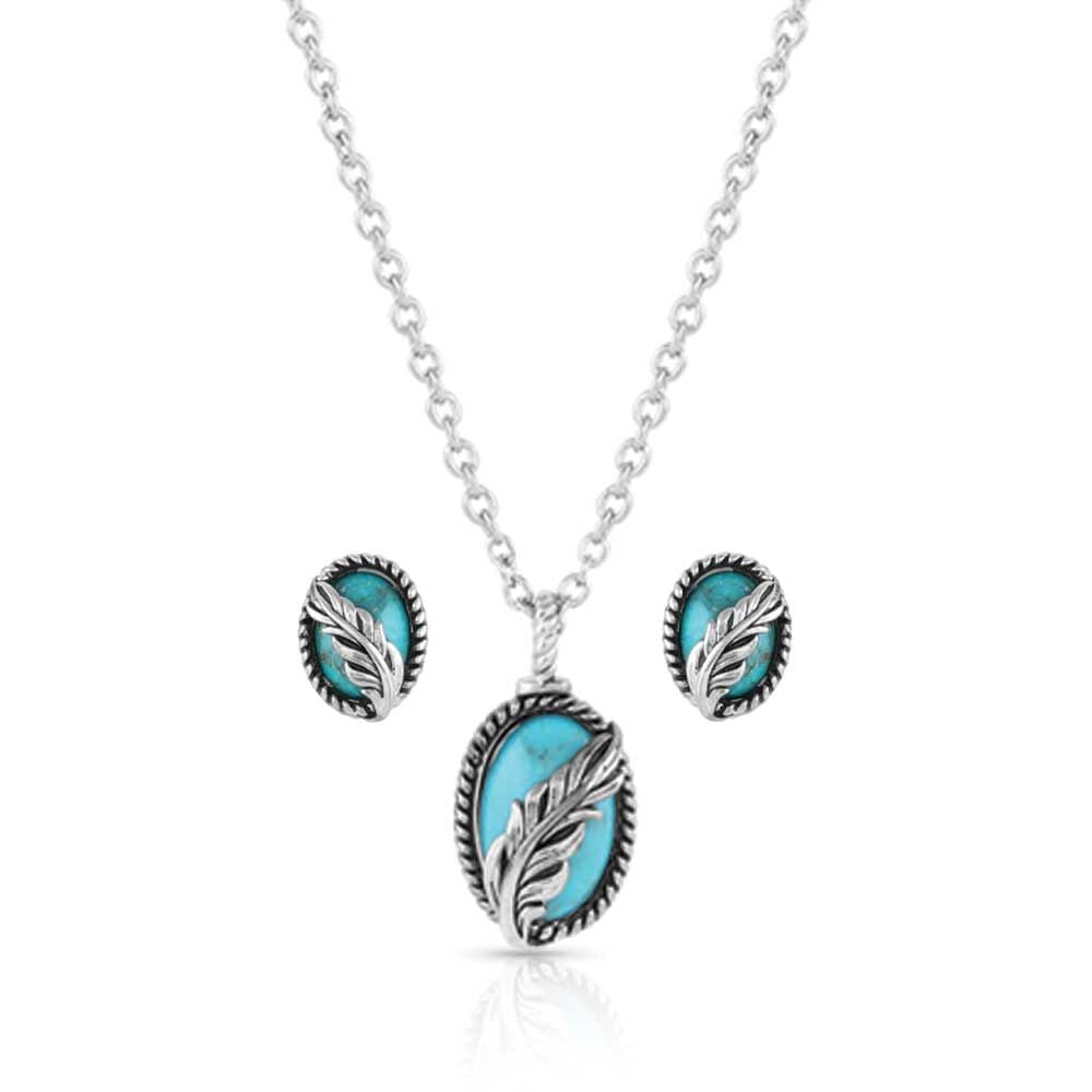 image of World's Feather Turquoise Jewelry Set