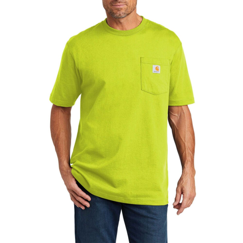 image of Men's K87 Workwear Short Sleeve Pocket Tee- Brite Lime