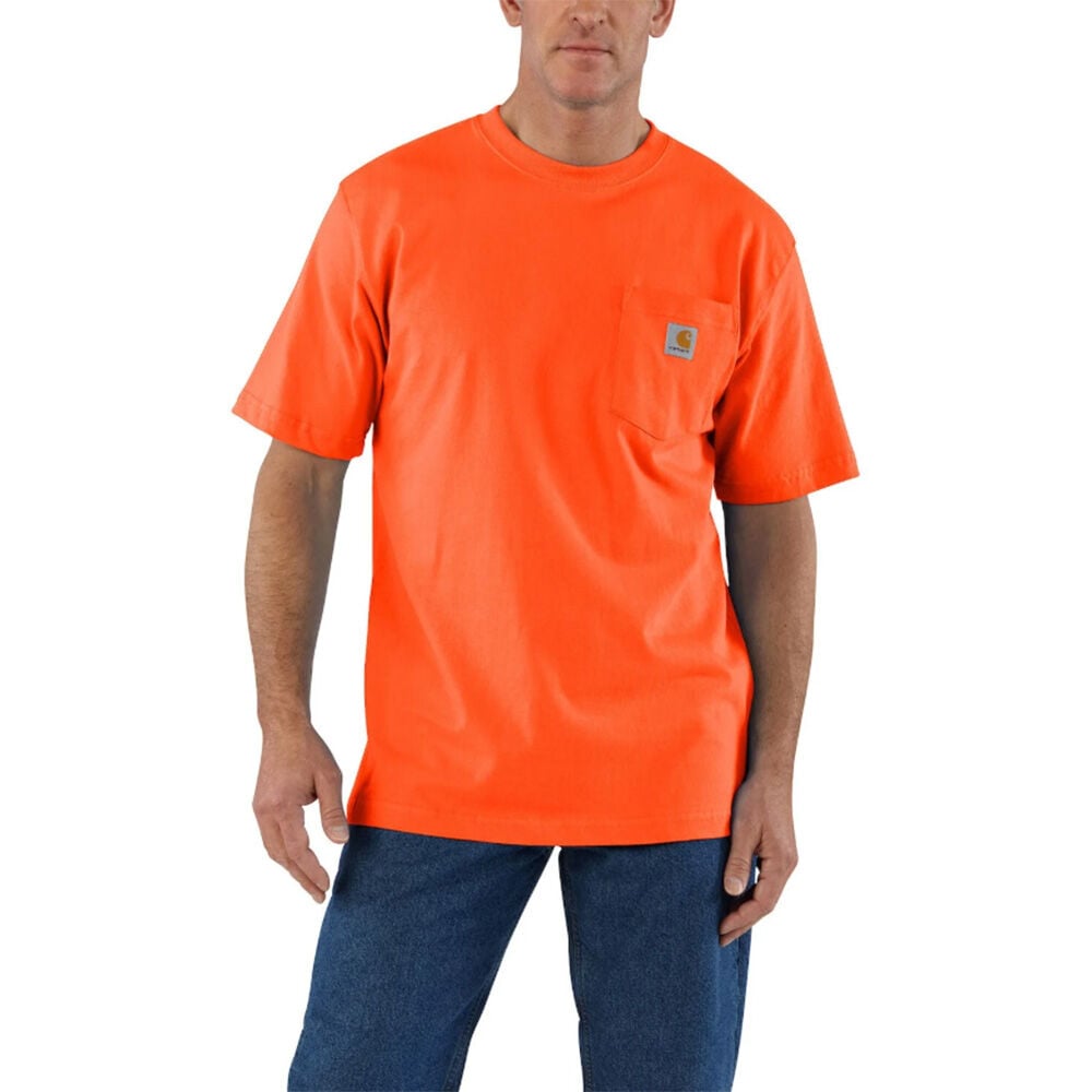 image of Men's K87 Workwear Short Sleeve Pocket Tee- Brite Orange