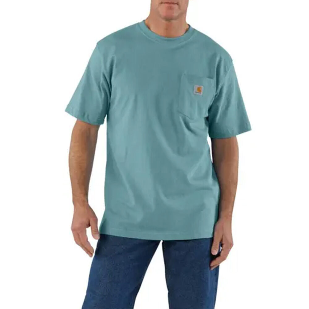 image of Men's K87 Workwear Short Sleeve Pocket Tee- Summer Blue