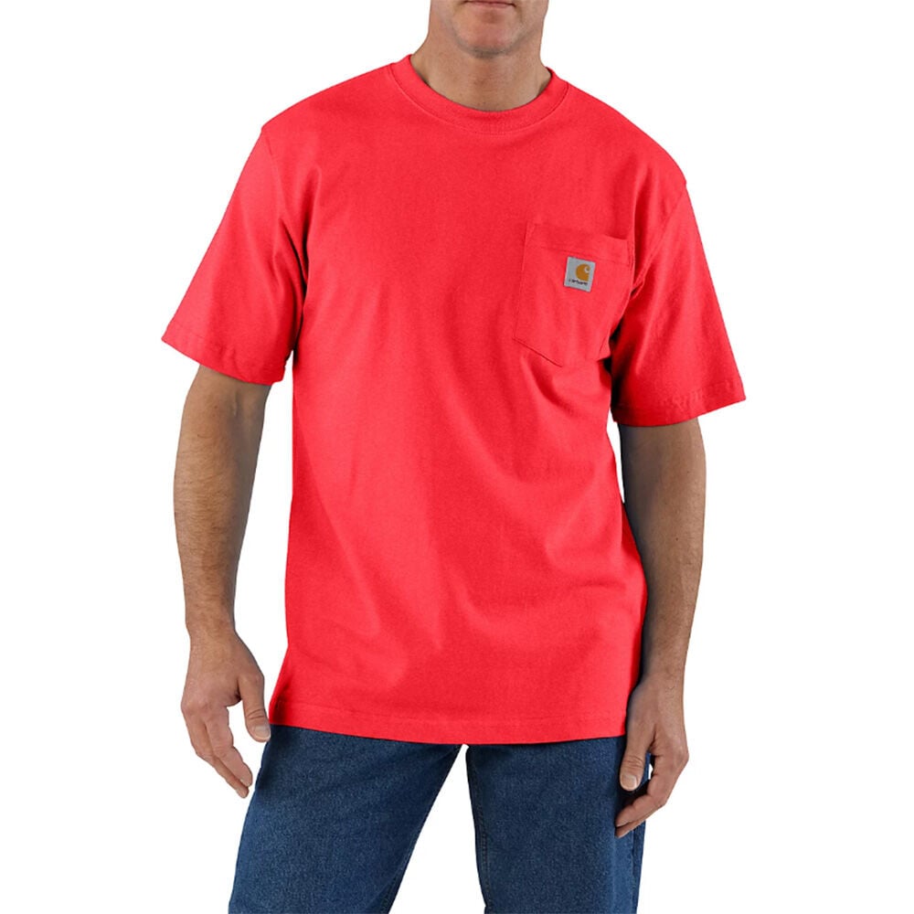 image of Men's K87 Workwear Short Sleeve Pocket Tee- Industry Red