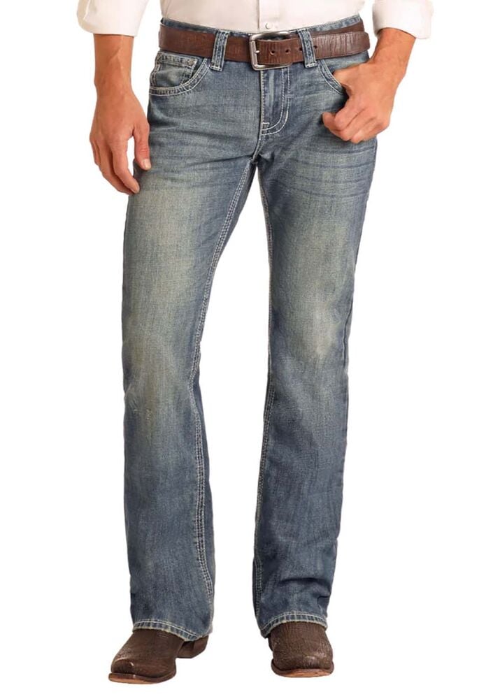 image of Men's Mid Rise Regular Fit Boot Cut Jean, Medium Wash
