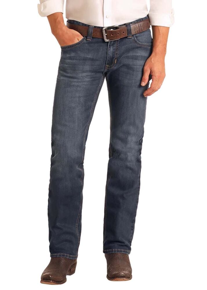 image of Men's Mid Rise Slim Fit Straight Leg Jean, Dark Wash