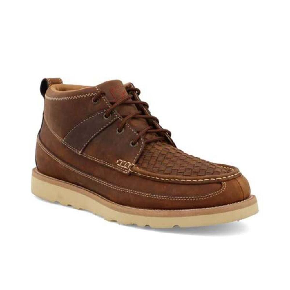 image of Men's 4 in. Wedge Sole Boot- Woven Saddle and Oiled Saddle