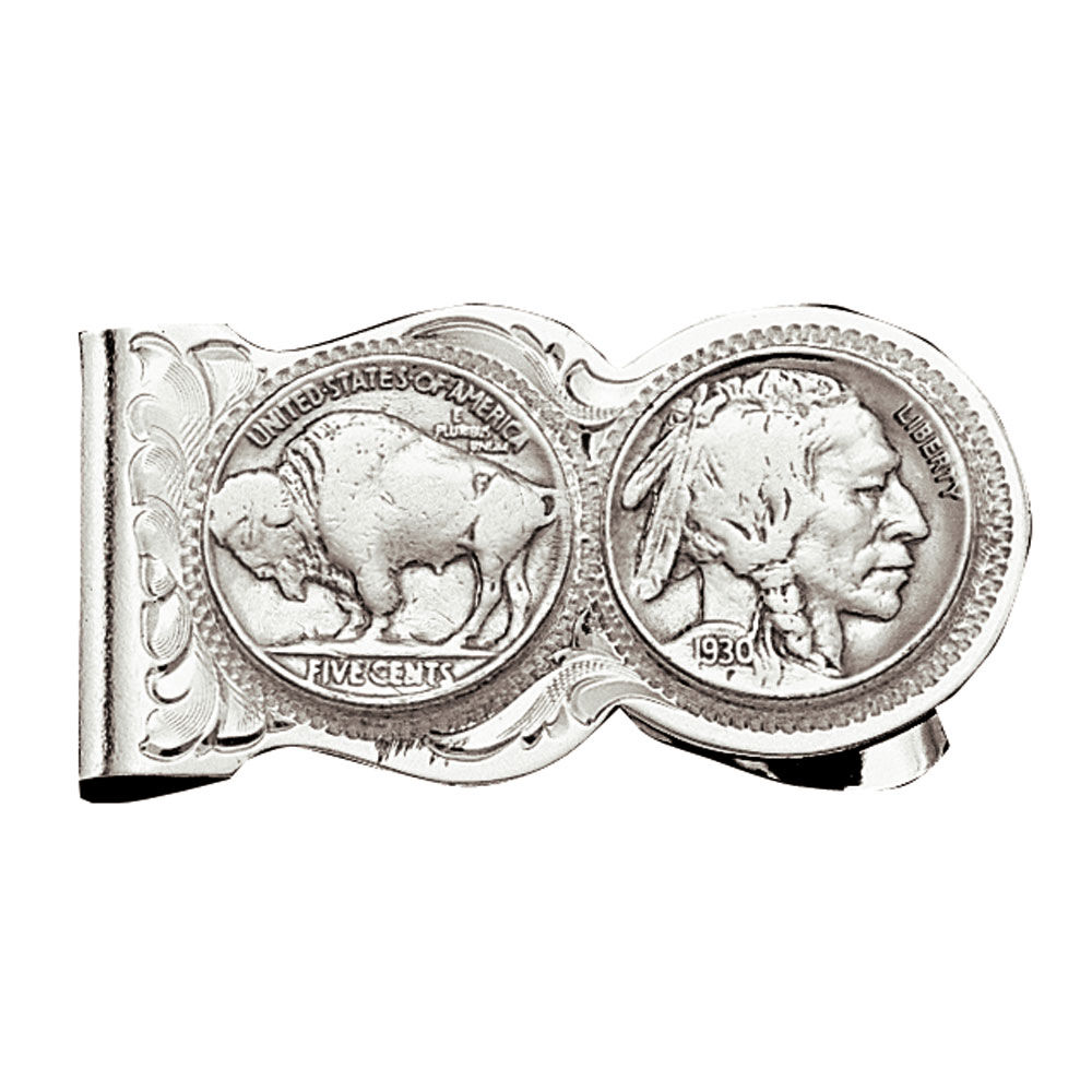 image of Buffalo Indian Nickle Scalloped Money Clip