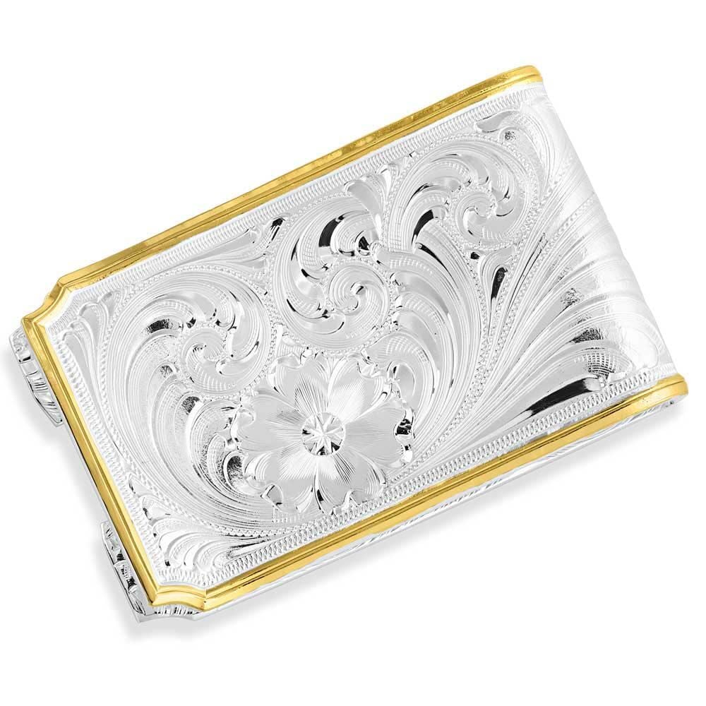 image of Two-Tone Carved Horseshoe Money Clip
