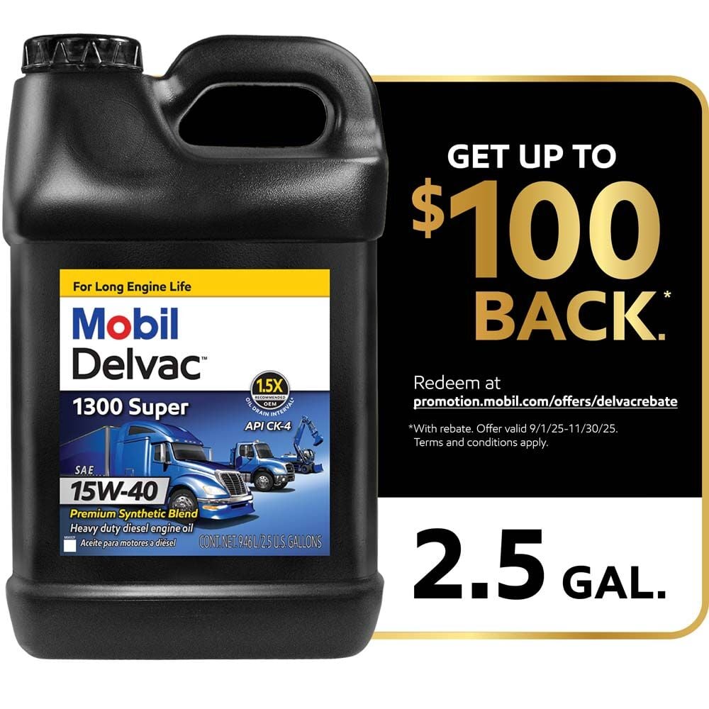 image of 5W-40 Delvac 1300 Motor Oil, 2.5 gal