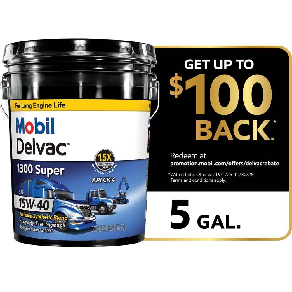 image of 1300 Super 15W-40 Heavy Duty Synthetic Blend Diesel Engine Oil, 5 gallons