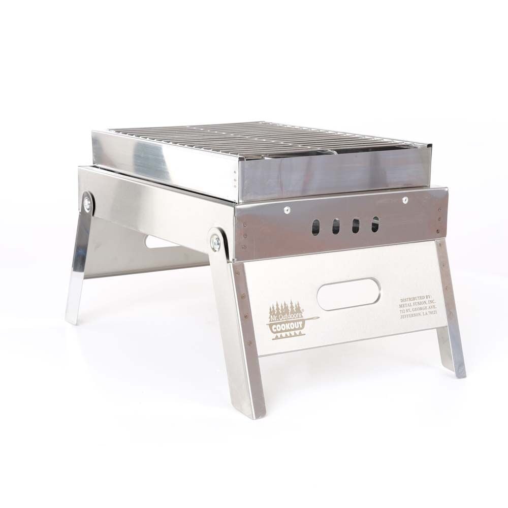 image of Mr. Outdoors Cookout Portable Charcoal Stainless Steel Grill