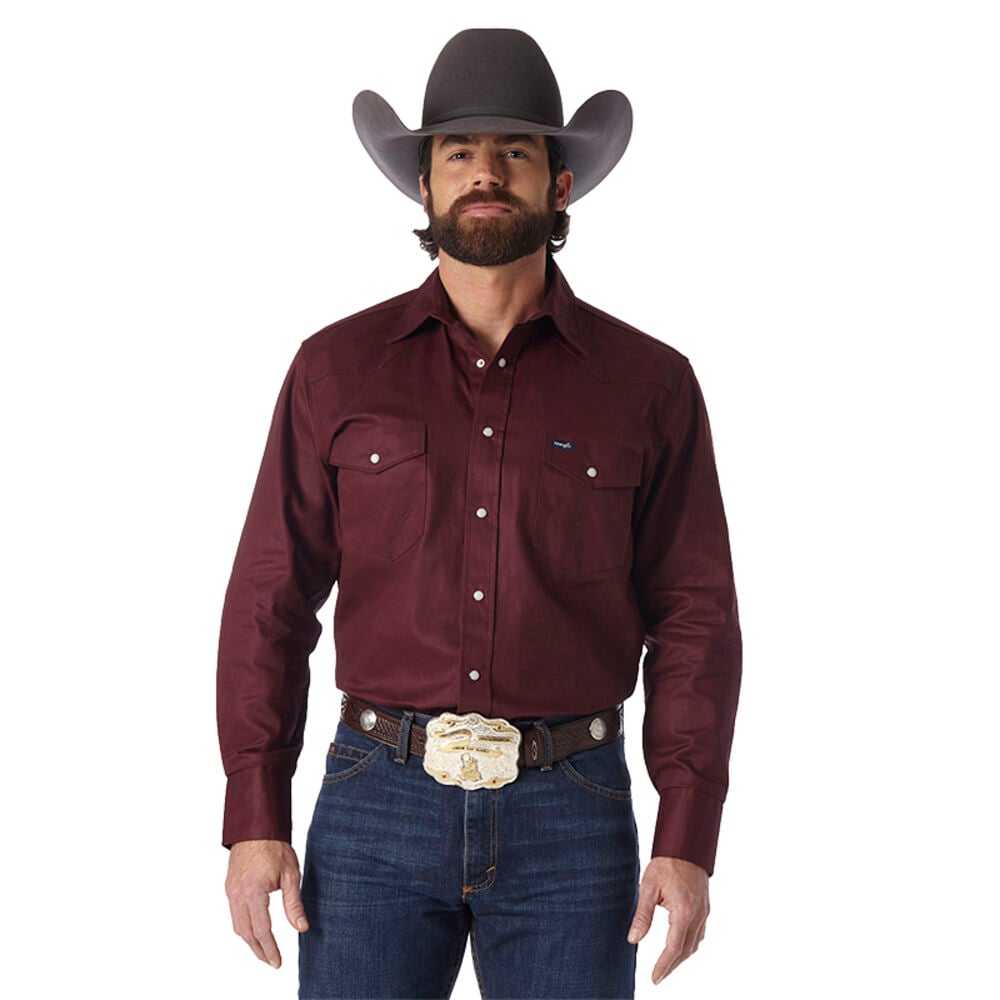 image of Men's Authentic Cowboy Cut Long Sleeve Snap Button Work Shirt
