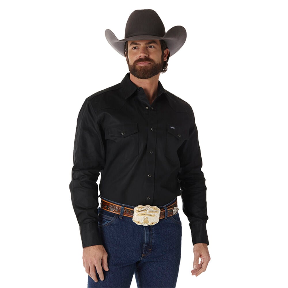 image of Men's Authentic Cowboy Cut Long Sleeve Snap Button Work Shirt