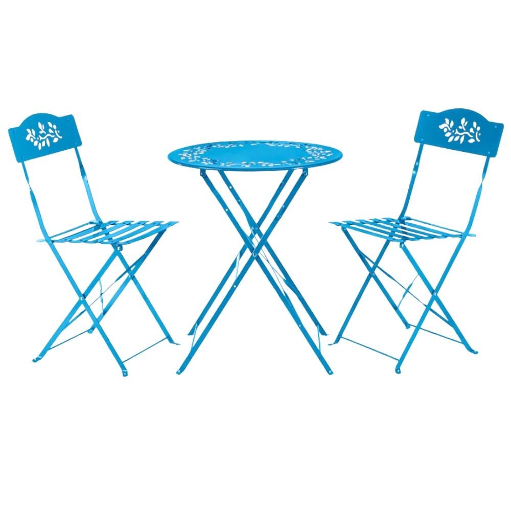 image of Metal Bistro Set - Blue, 3 pc