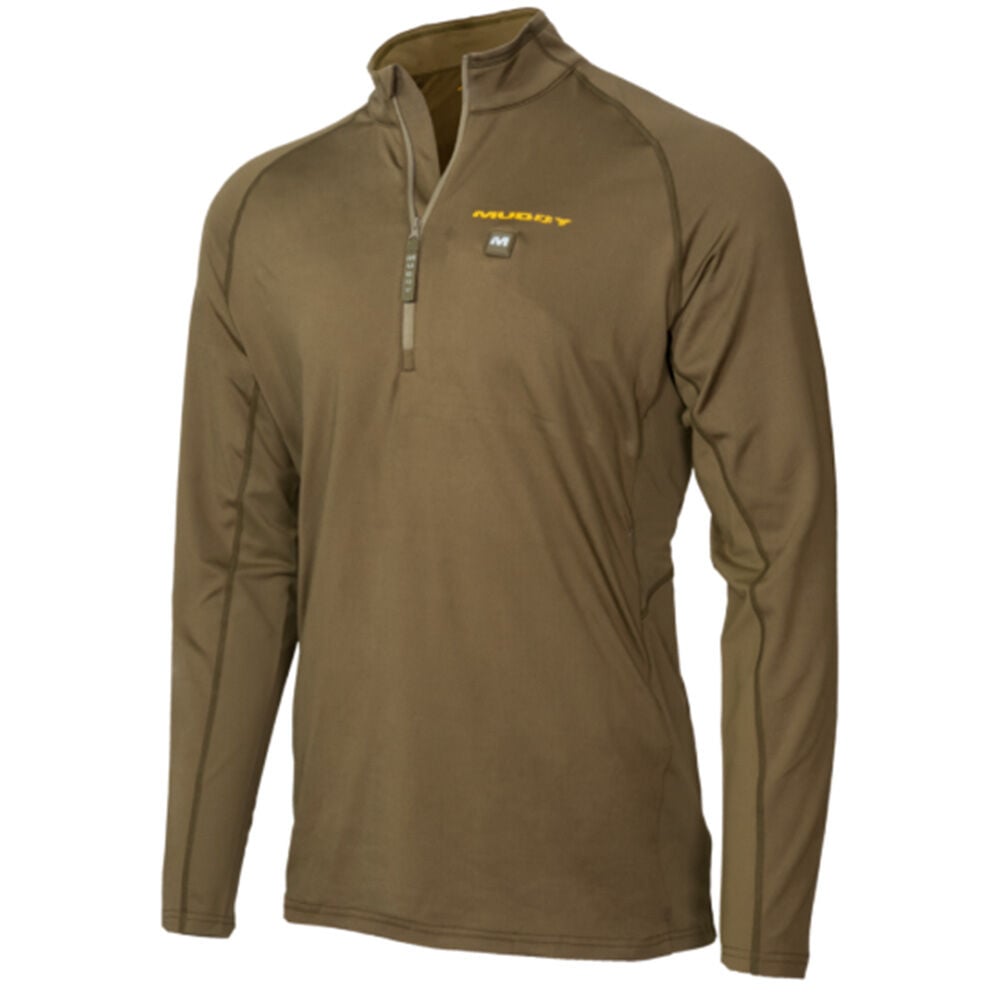 image of Men's Nucleus Heated Quarter Zip Shirt, Brown Clay