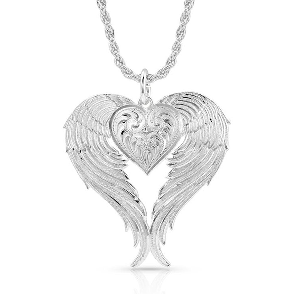 image of Angel Heart Silver Necklace