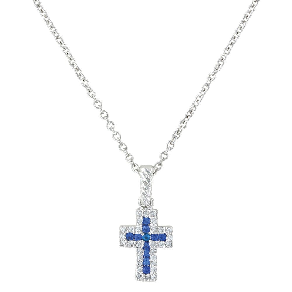image of Faith Found in the River Lights Cross Necklace