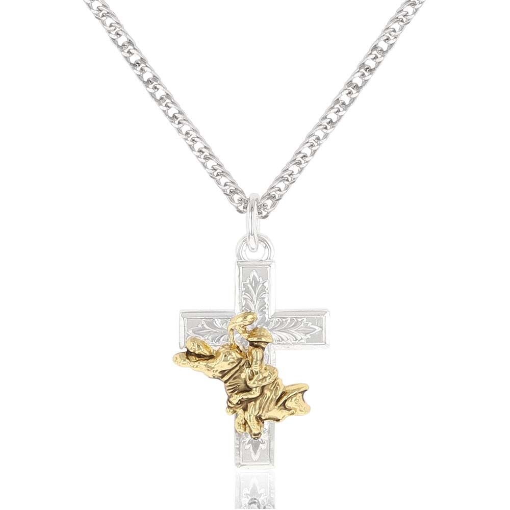 image of Bullrider Cross Necklace