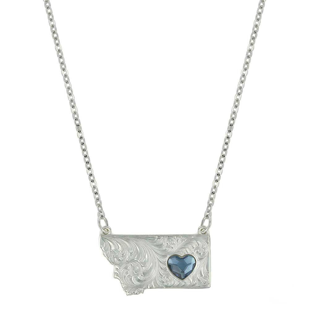 image of Montana Big Sky Love Heart Necklace