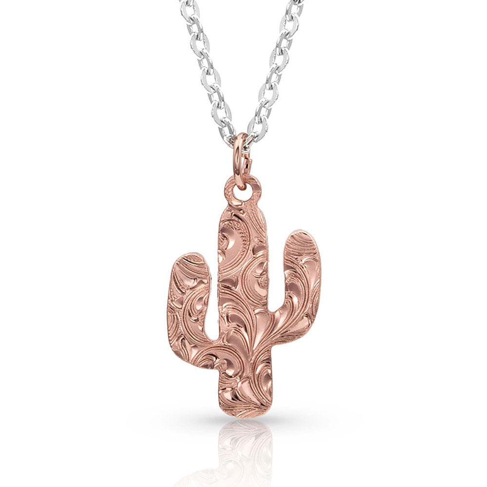 image of Desert Darling Rose Cactus Pendant Necklace