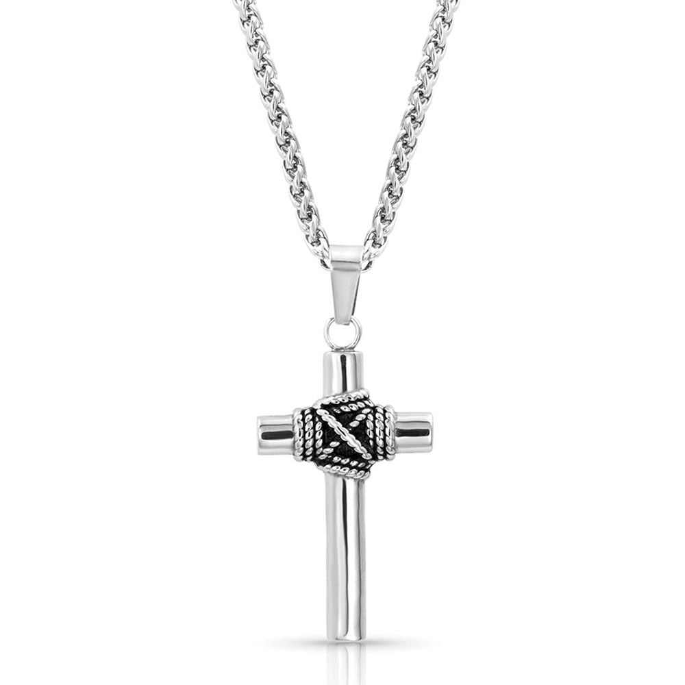 image of Rope Wrapped Cross Necklace