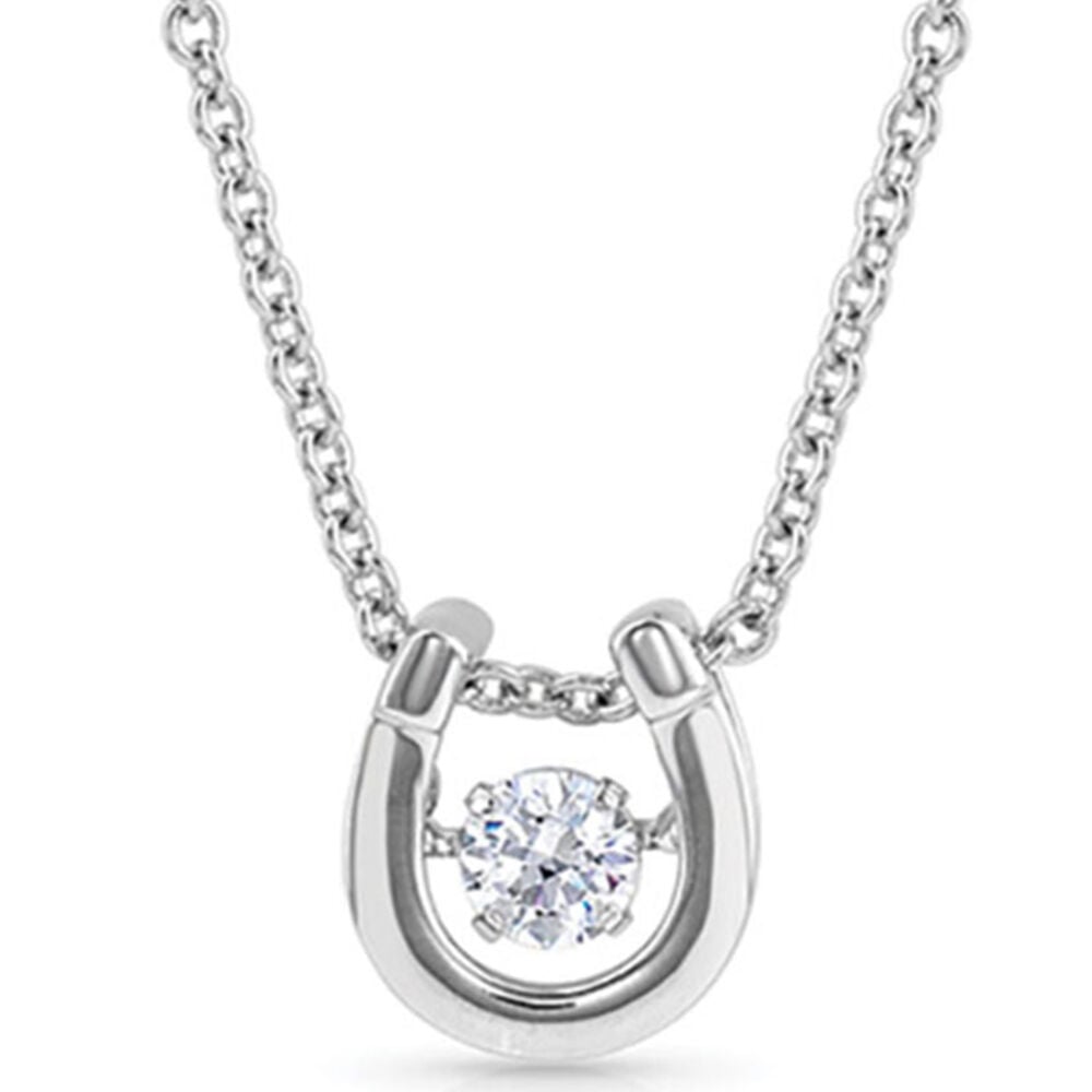 image of Dancing Birthstone Horseshoe Necklace