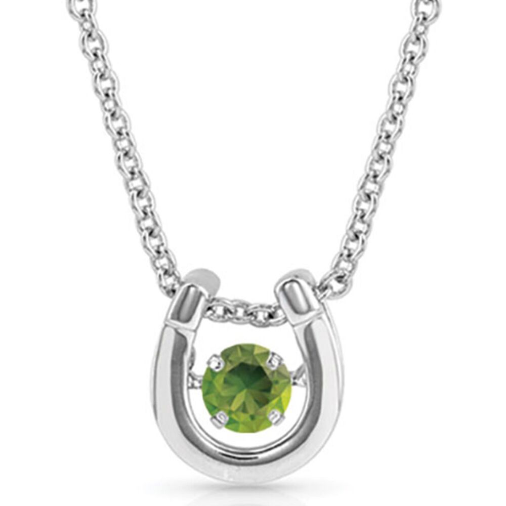 image of Dancing Birthstone Horseshoe Necklace