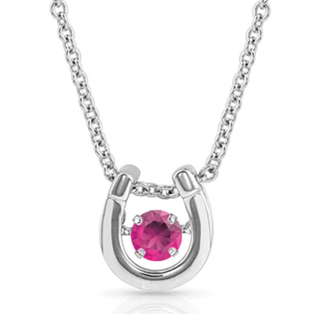 image of Dancing Birthstone Horseshoe Necklace