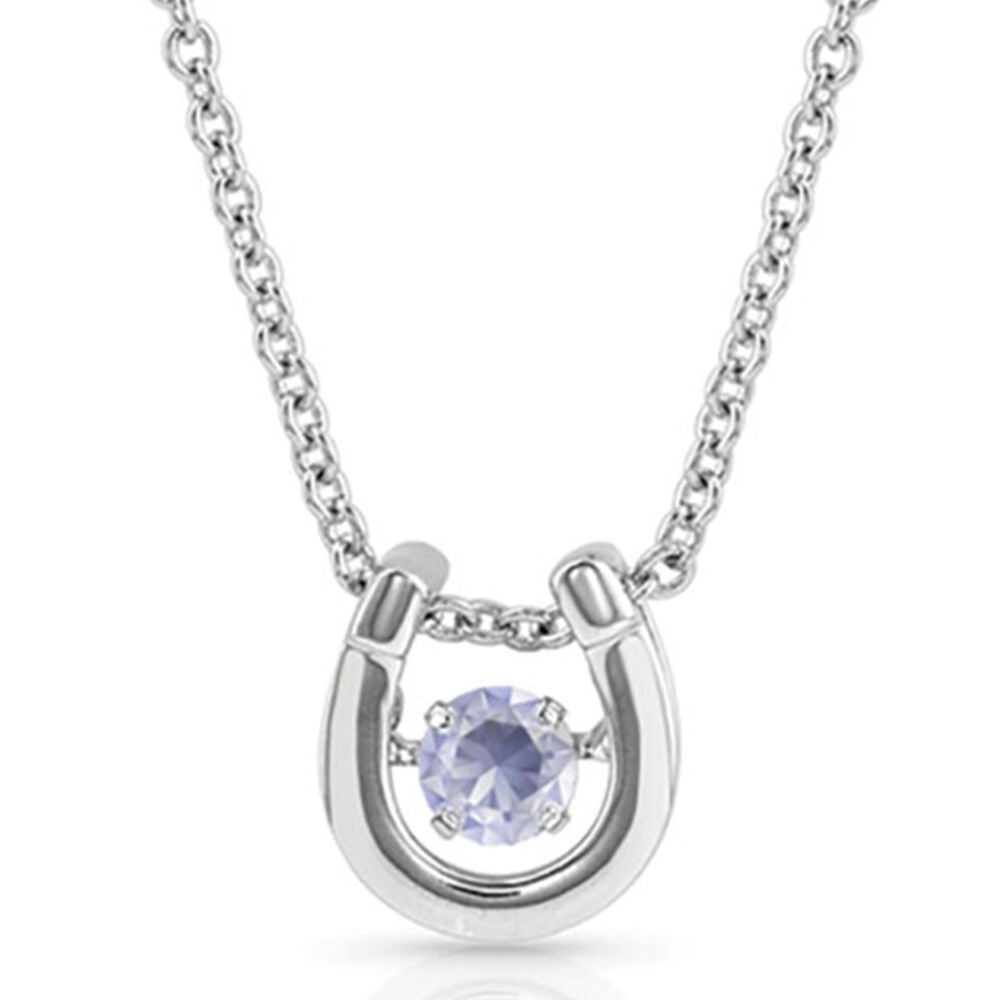 image of Dancing Birthstone Horseshoe Necklace