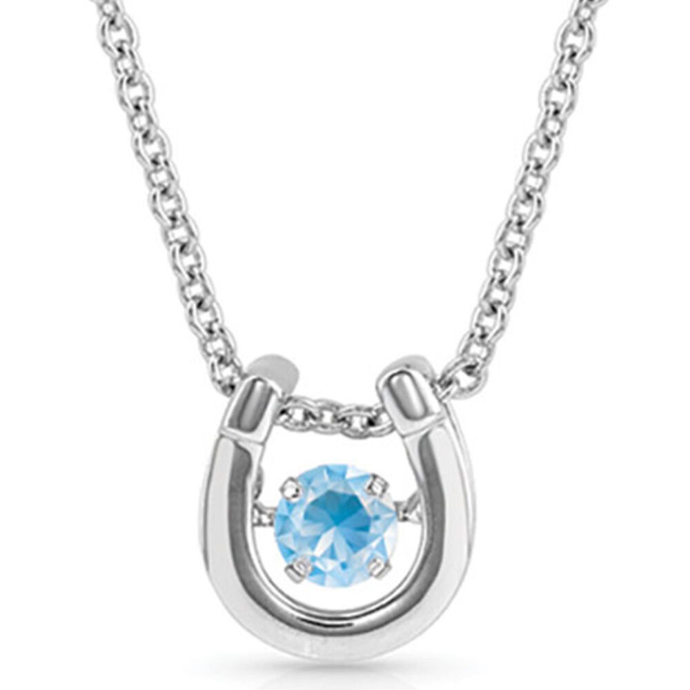 image of Dancing Birthstone Horseshoe Necklace