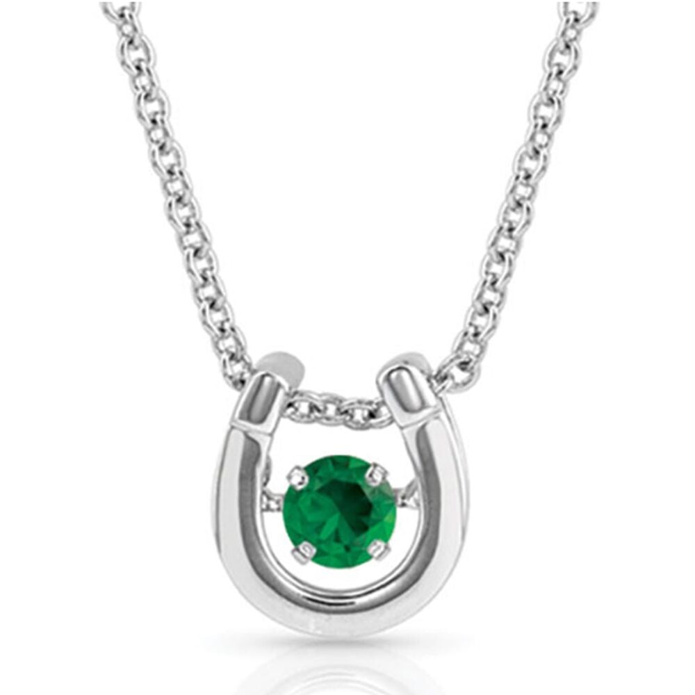 image of Dancing Birthstone Horseshoe Necklace