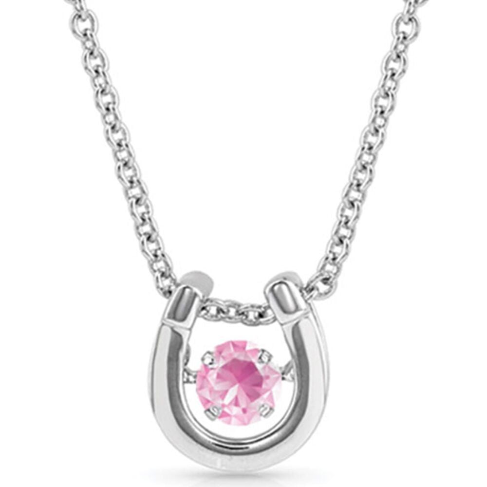 image of Dancing Birthstone Horseshoe Necklace