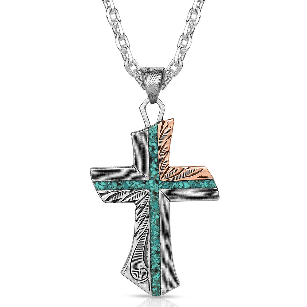 image of Inner Light Turquoise Cross Necklace