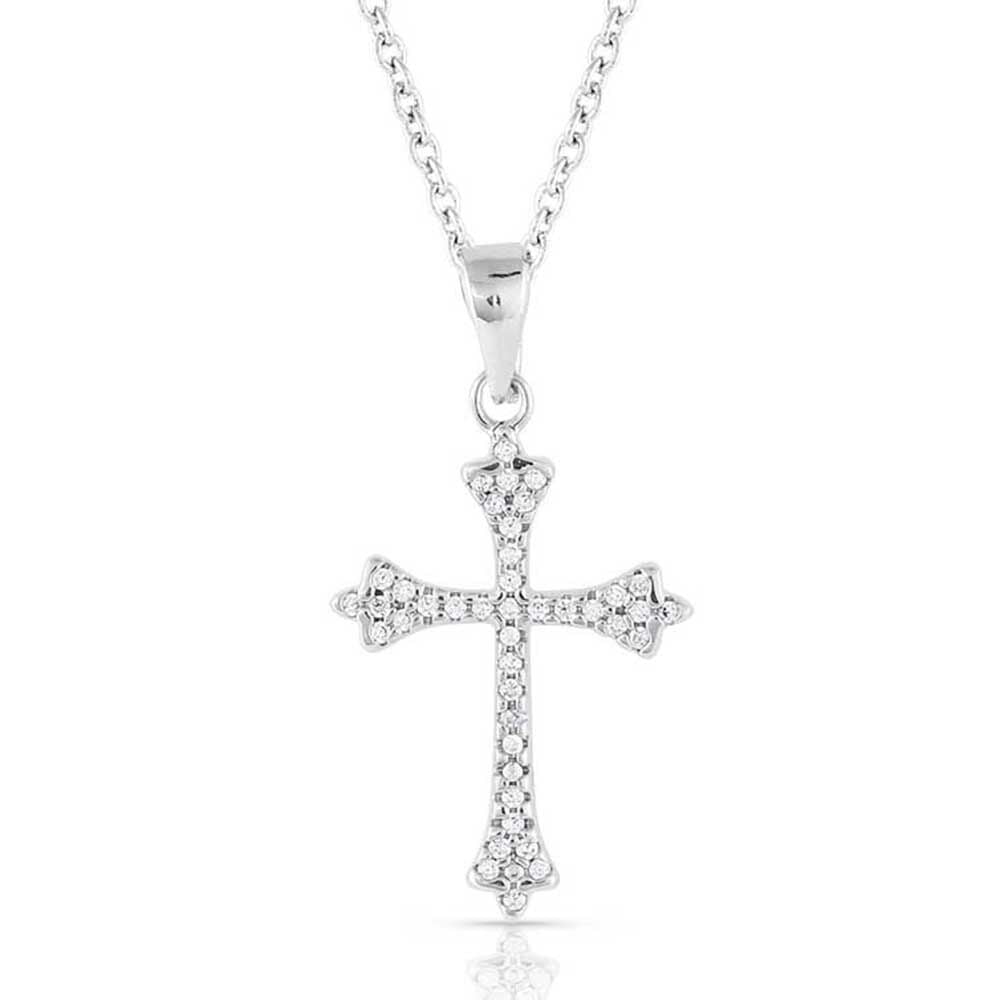 image of Ethereal Crystal Cross Necklace